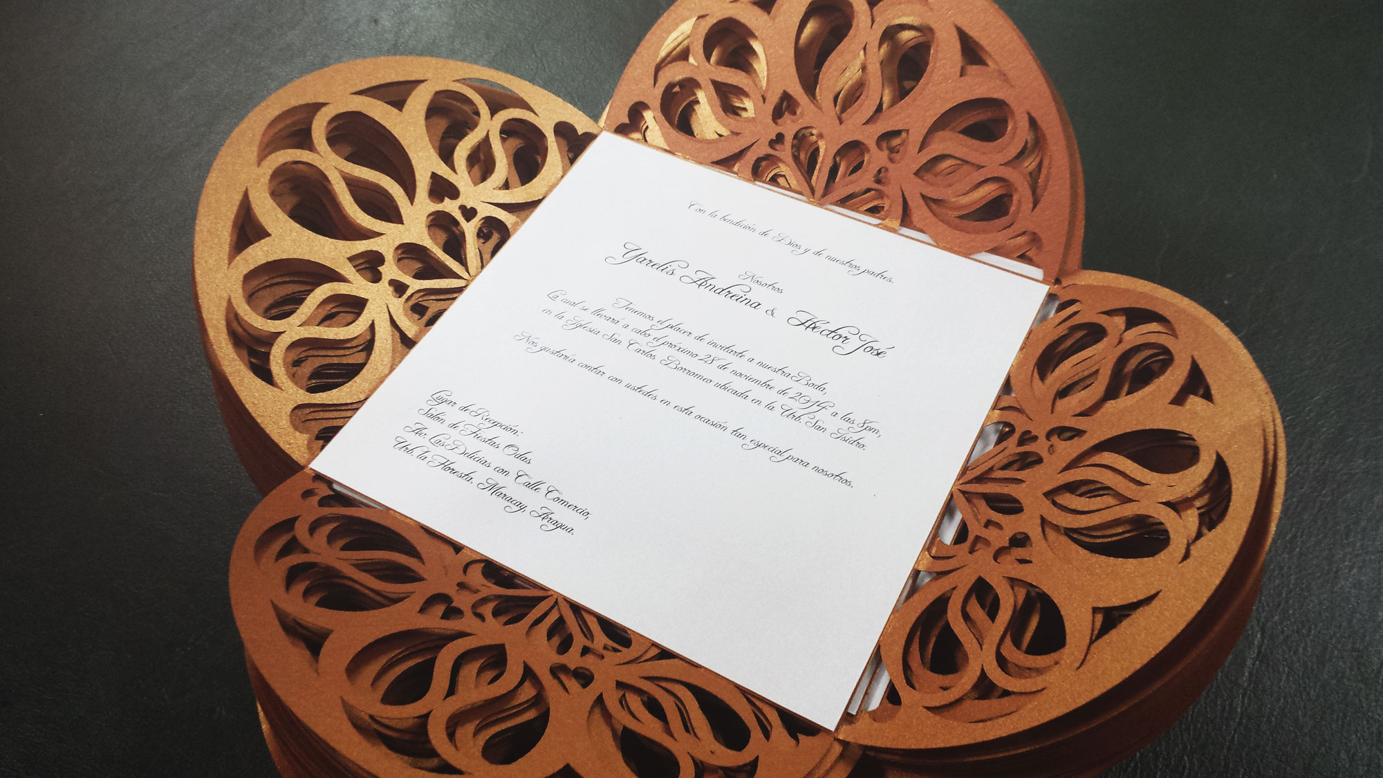 Invitación Matrimonio en corte laser