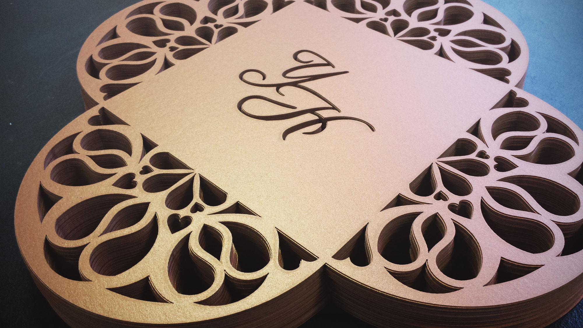 Invitación Matrimonio en corte laser